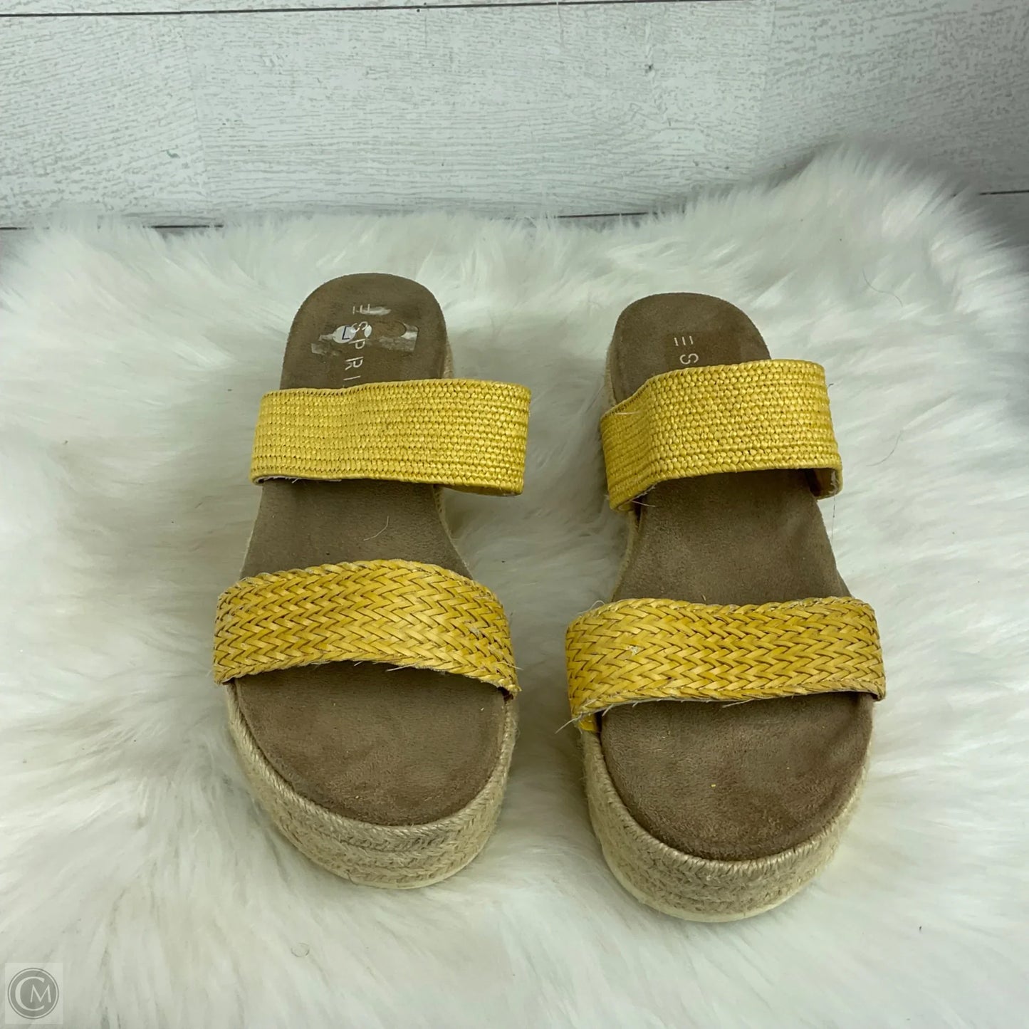 Sandals Heels Platform By Clothes Mentor In Yellow, Size: 10