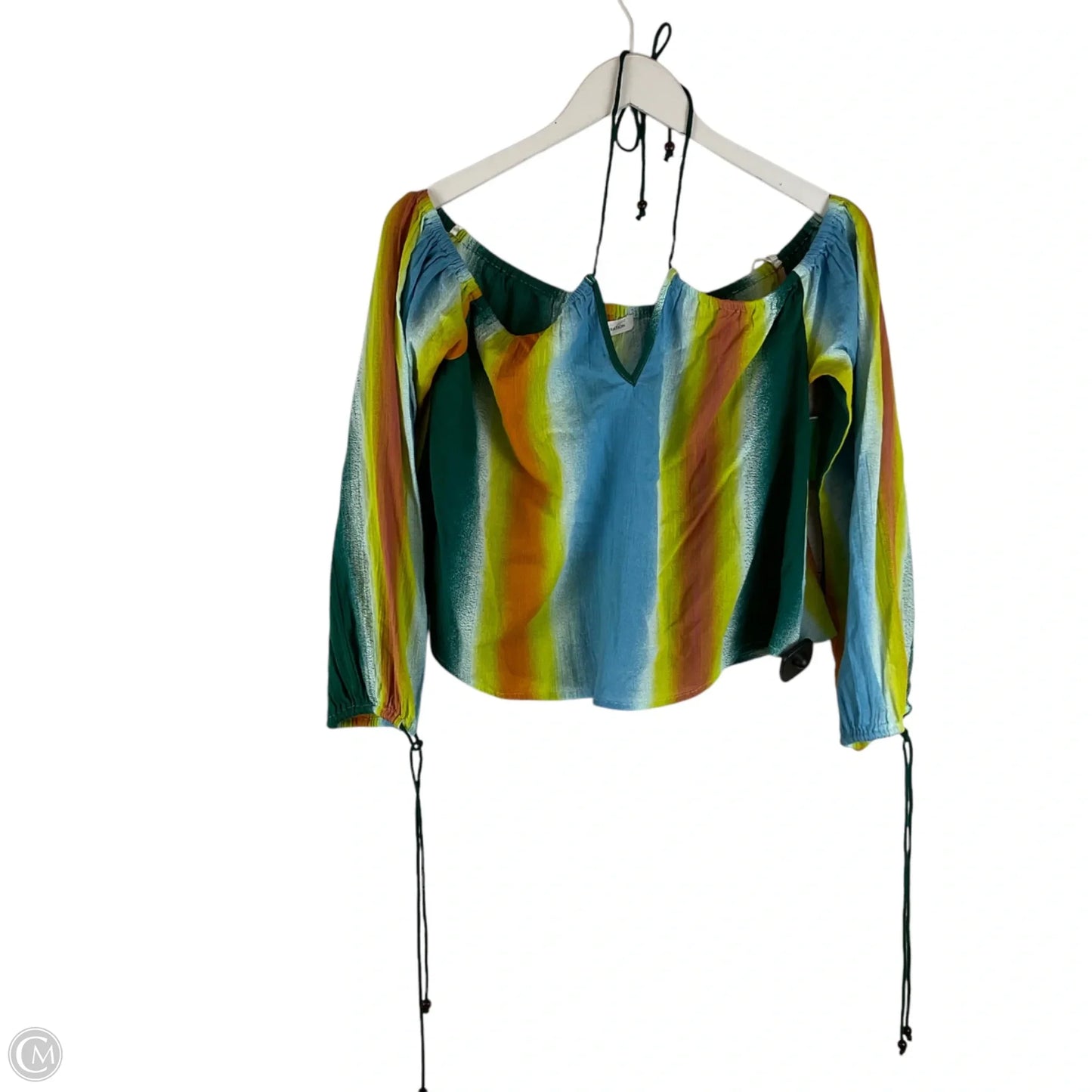 Top Long Sleeve By Bcbgeneration In Blue & Green, Size: S