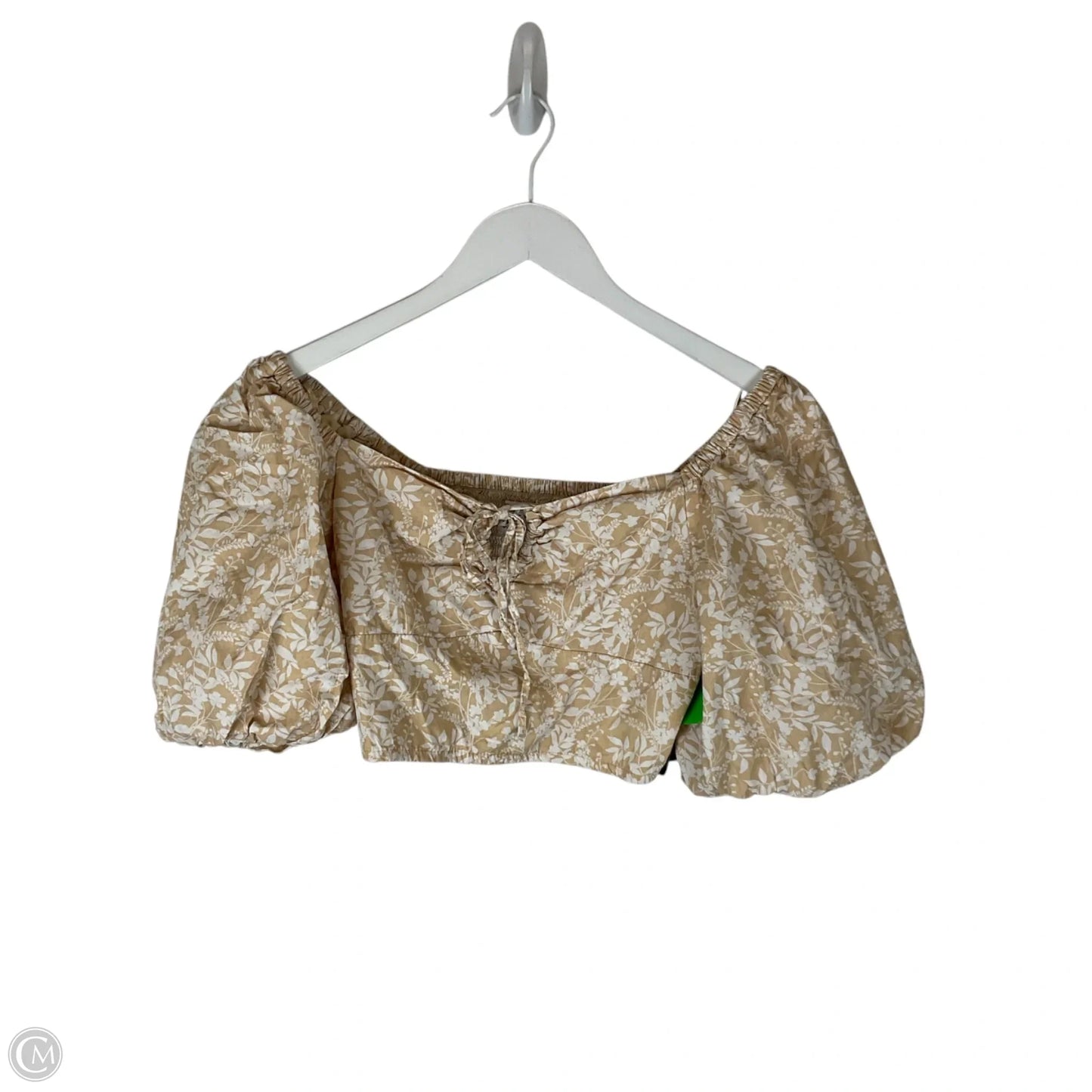 Top Short Sleeve By Japna In Tan, Size: S