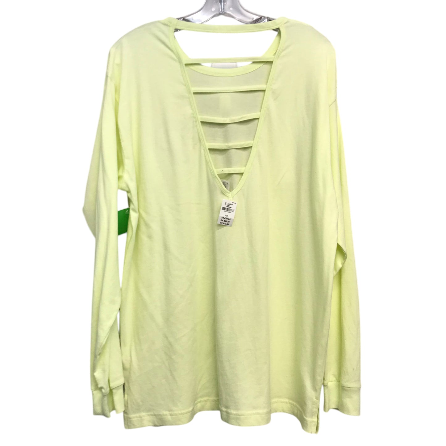 Top Ls Basic By Pink In Yellow, Size:L