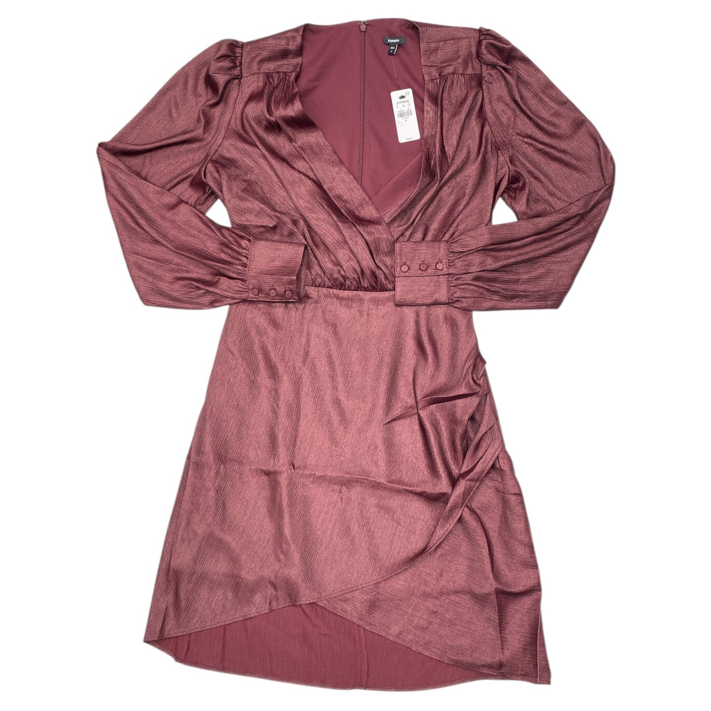 Dress Party Midi By Express In Maroon, Size:M