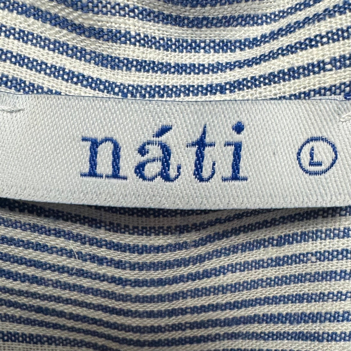 Linen Top Long Sleeve By Nati In Striped Pattern, Size: L