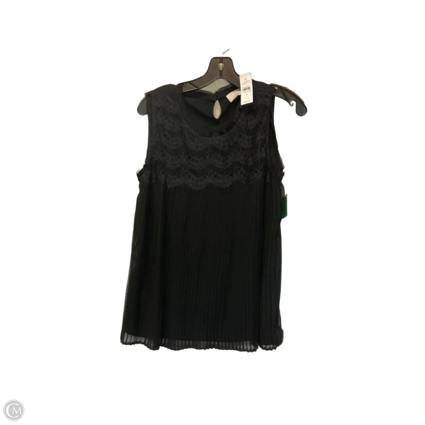 Top Sleeveless By Loft In Black, Size: M