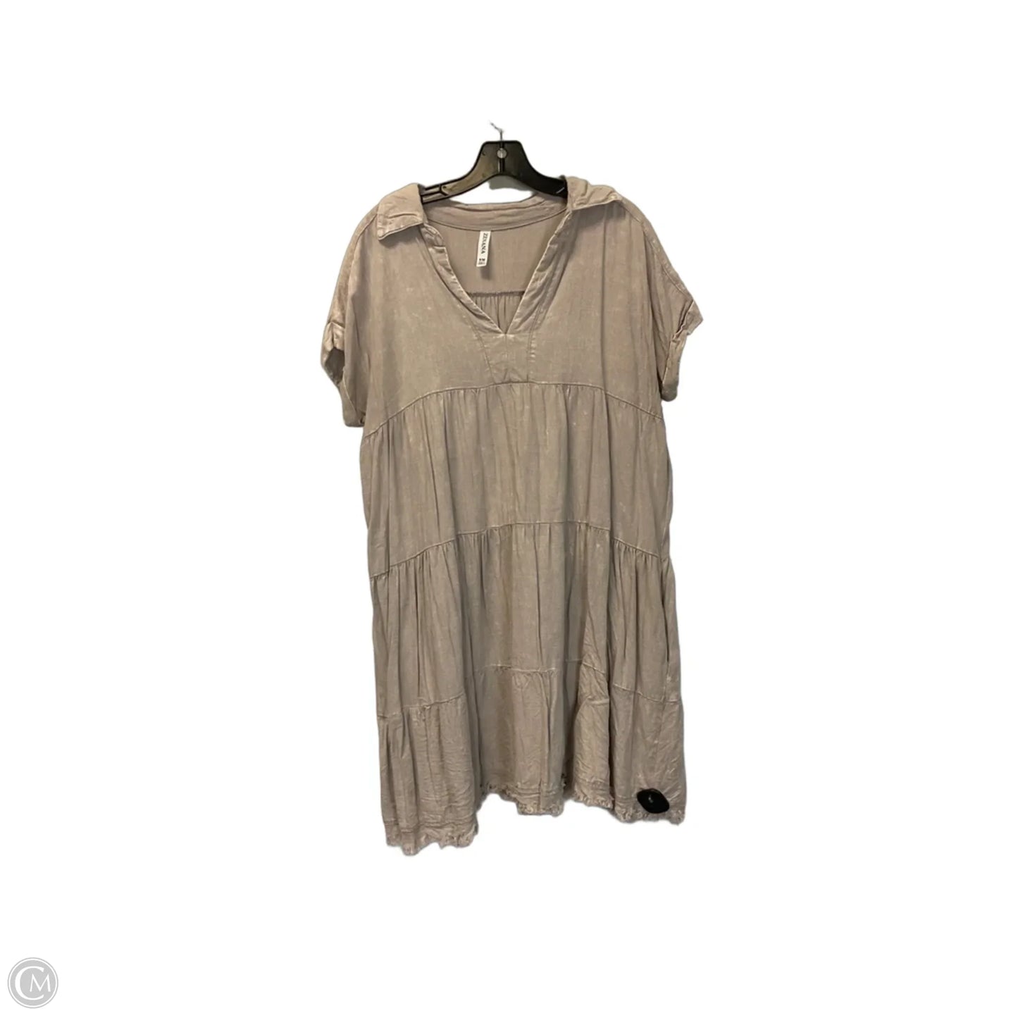 Dress Casual Short By Zenana In Tan, Size: M