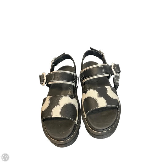 Sandals Designer By Dr Martens In Black & White, Size: 7