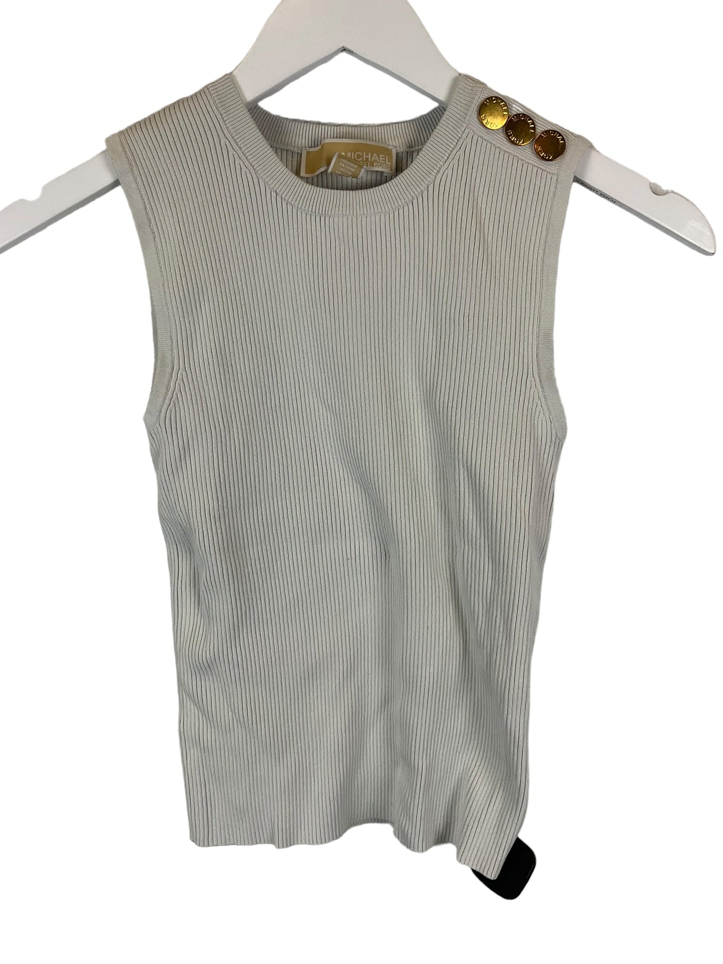 Grey Top Sleeveless Designer Michael By Michael Kors, Size Xs