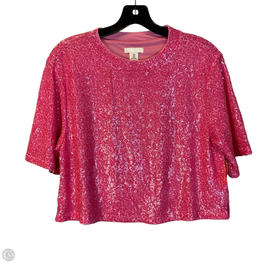 Top Short Sleeve By H&m In Pink, Size: M