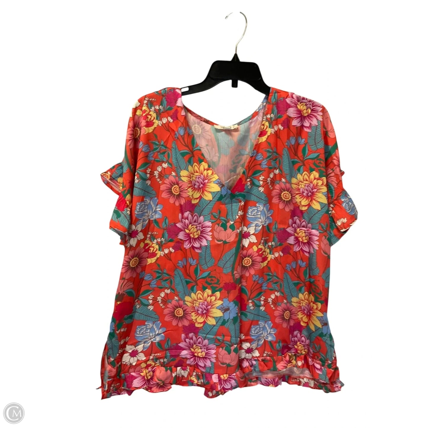 Top Short Sleeve By Umgee In Multi-colored, Size: Xl