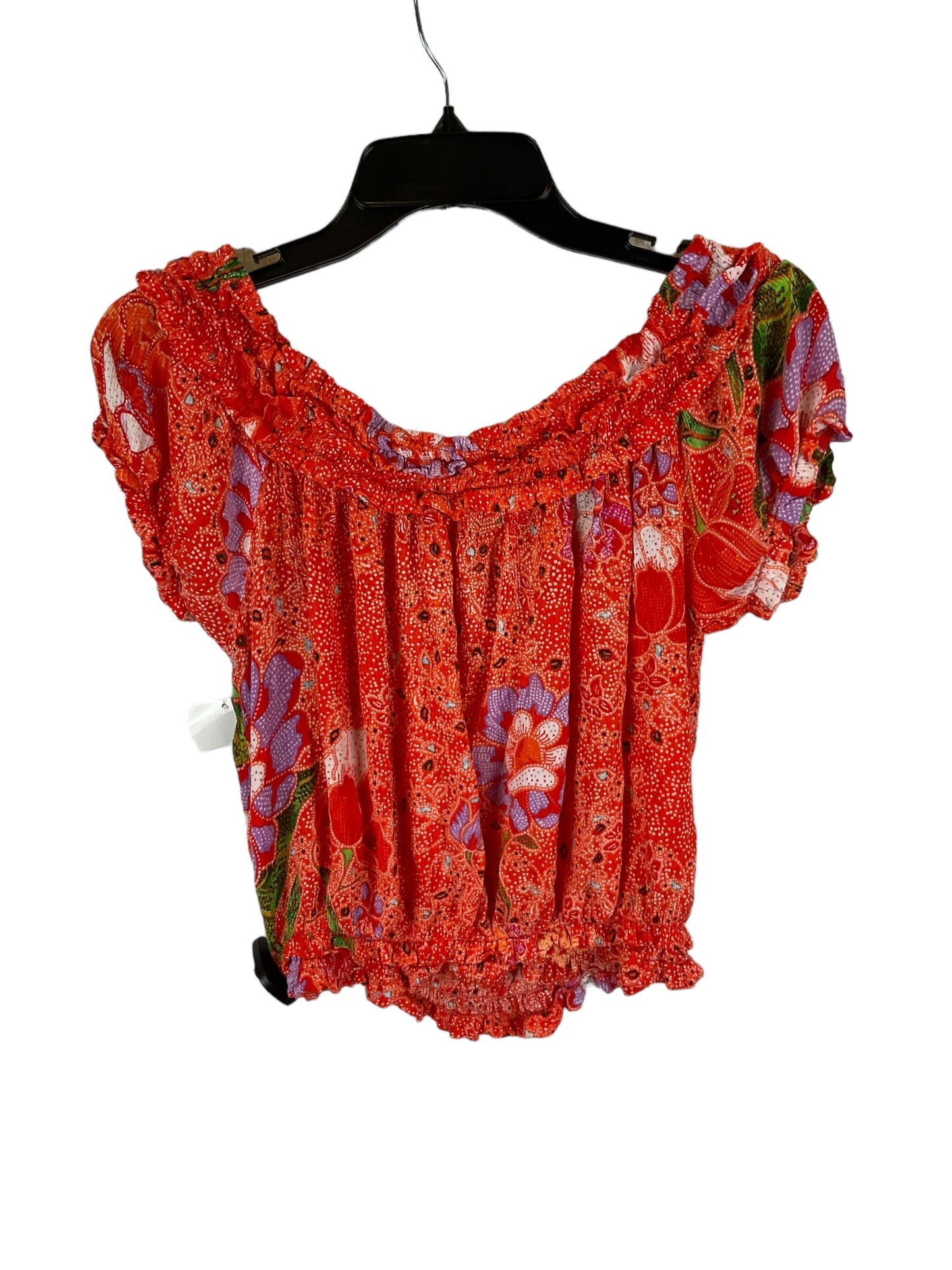 Orange Top Short Sleeve Free People, Size S