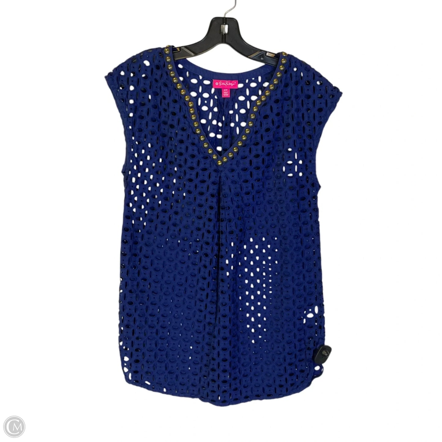 Top Sleeveless Designer By Lilly Pulitzer In Navy, Size: M