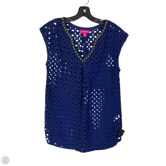 Top Sleeveless Designer By Lilly Pulitzer In Navy, Size: M