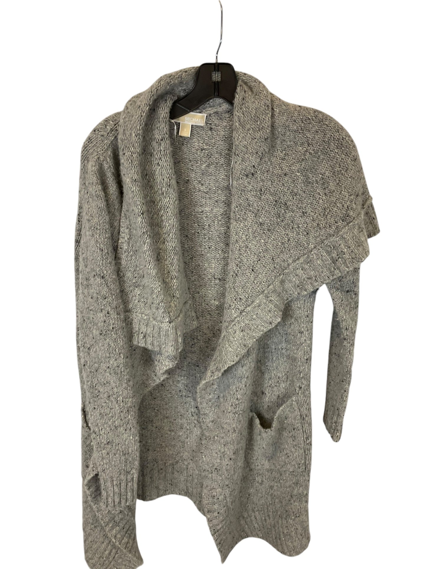 Sweater Cardigan Designer By Michael By Michael Kors In Grey, Size: S