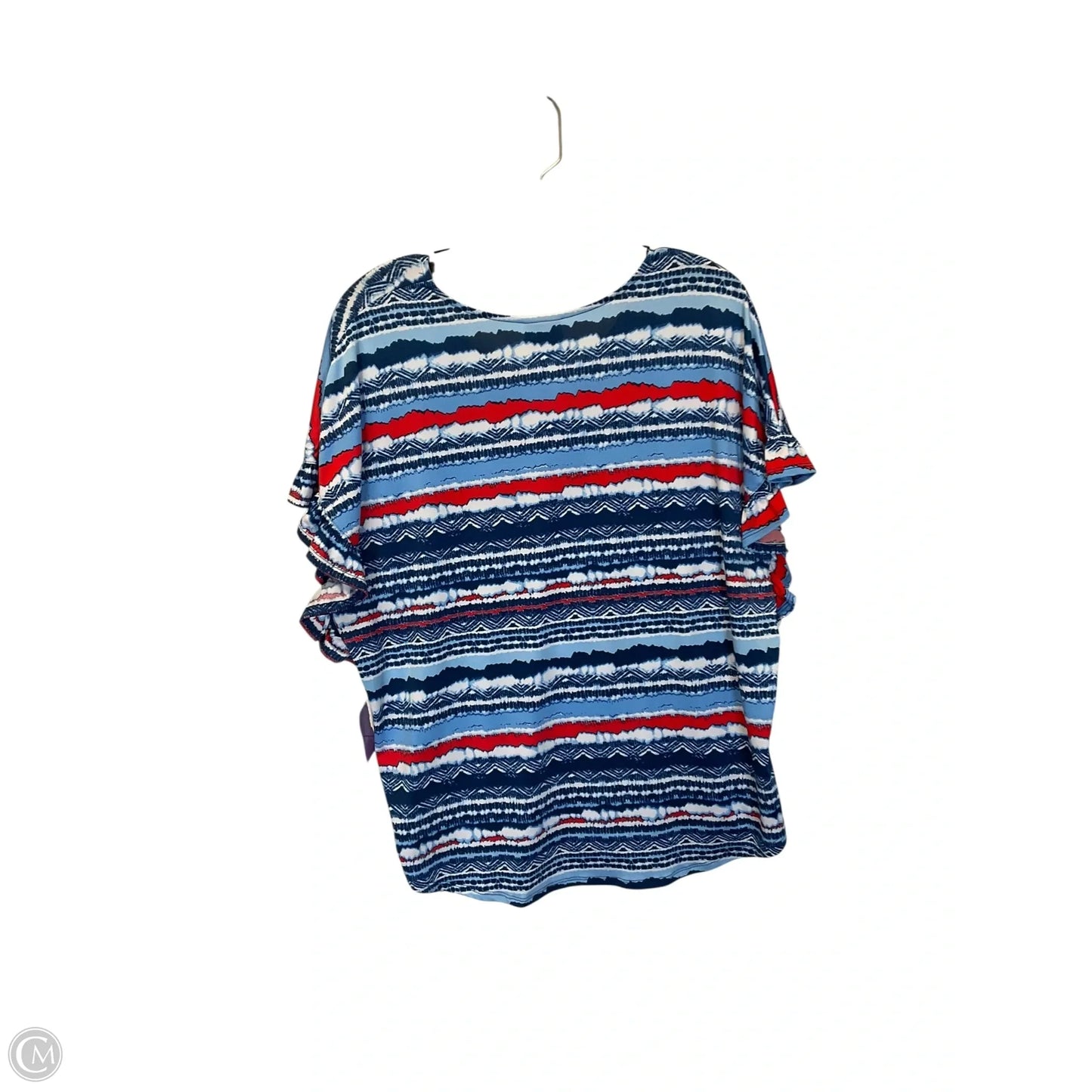 Top Short Sleeve By Ruby Rd In Blue & Red & White, Size: L
