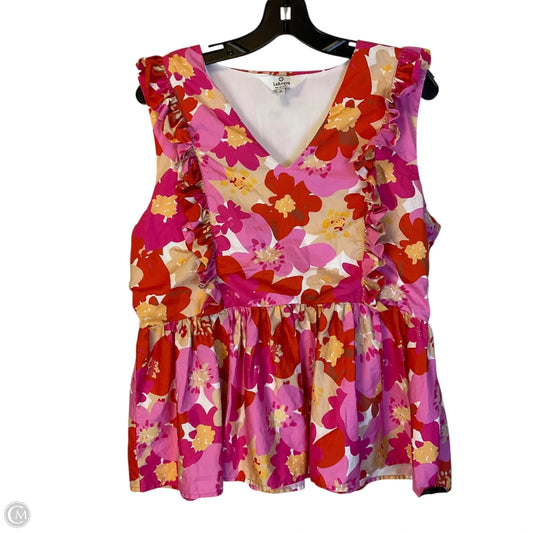 Top Sleeveless By Clothes Mentor In Orange & Pink, Size: Xl