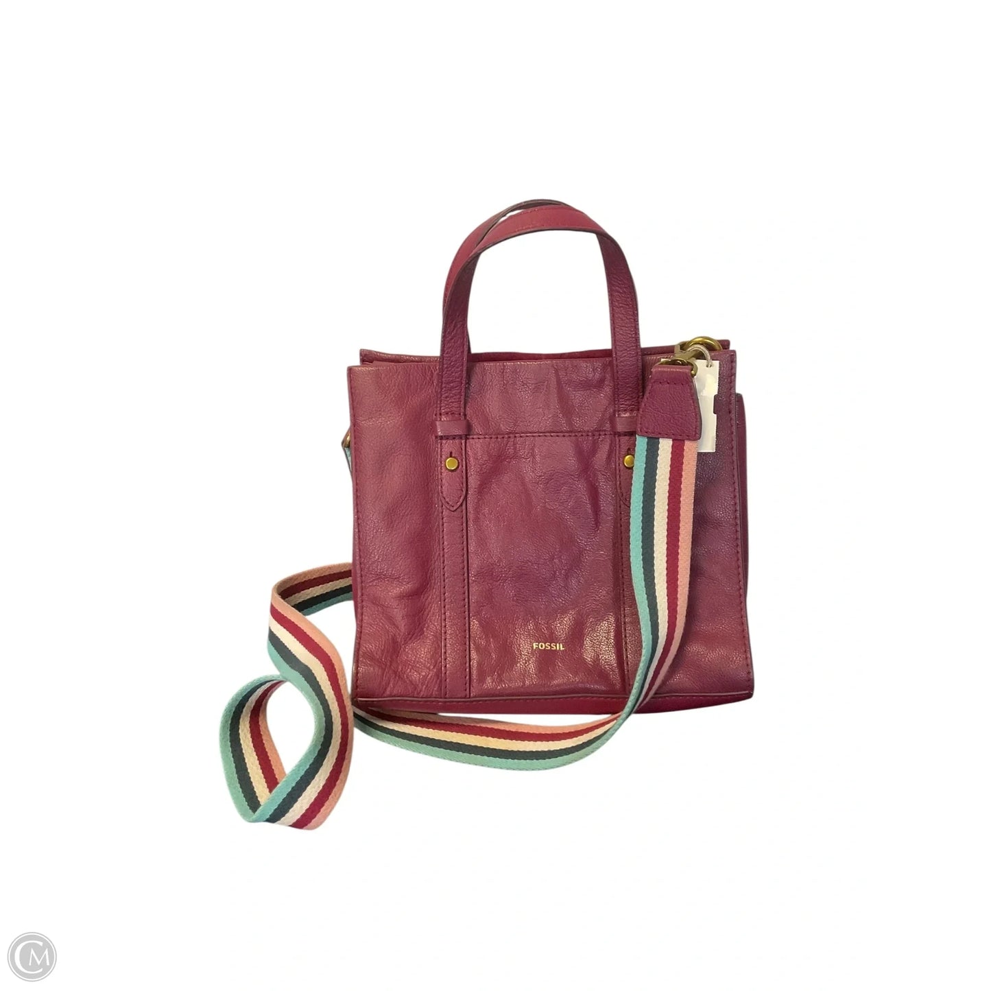 Crossbody Leather By Fossil, Size: Medium