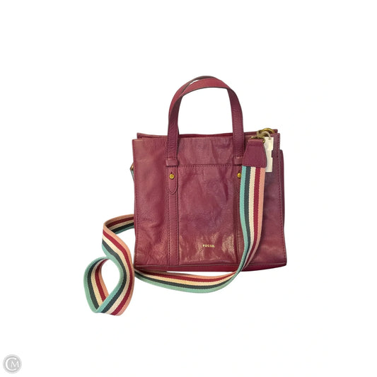 Crossbody Leather By Fossil, Size: Medium