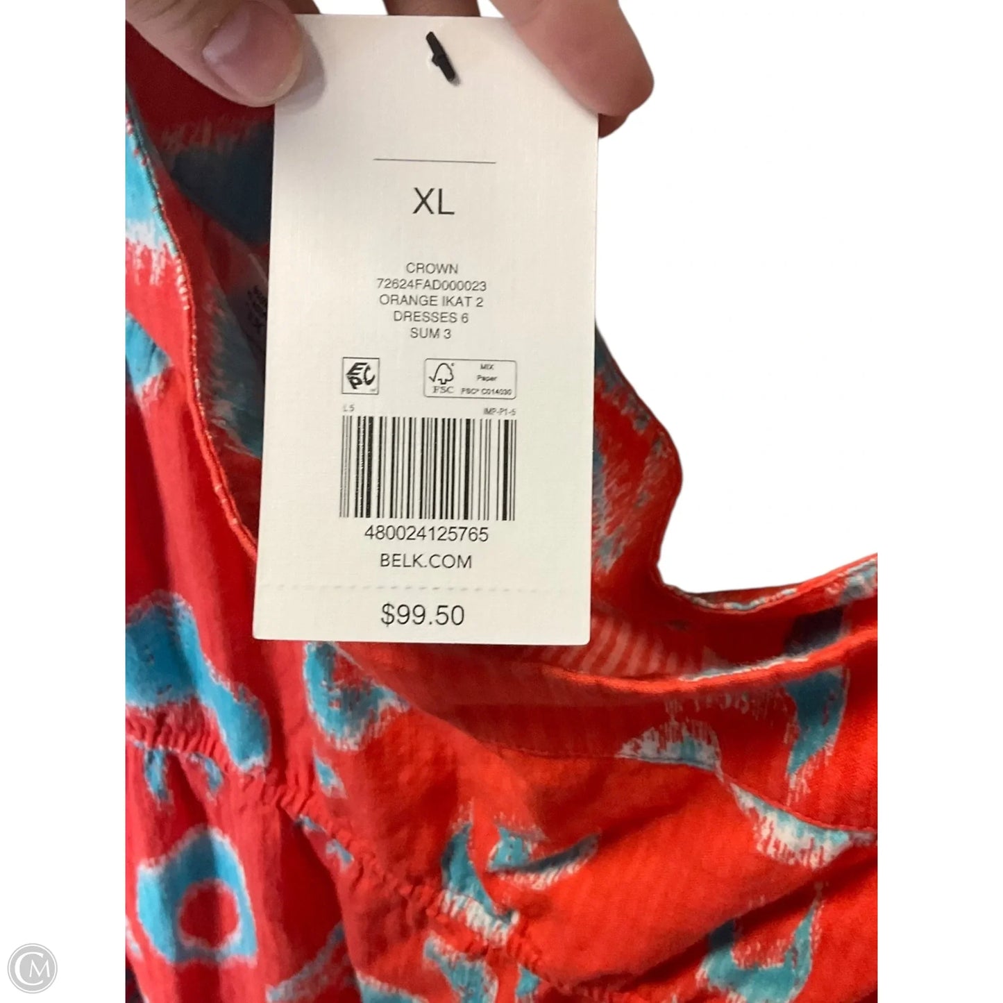 Dress Casual Maxi By Crown And Ivy In Blue & Orange, Size: Xl