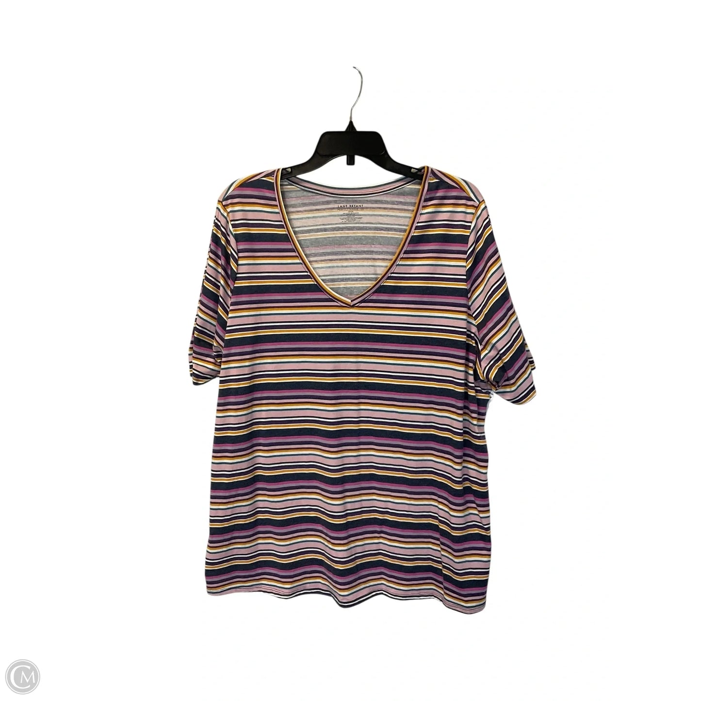 Top Short Sleeve Basic By Lane Bryant In Striped Pattern, Size: 2x