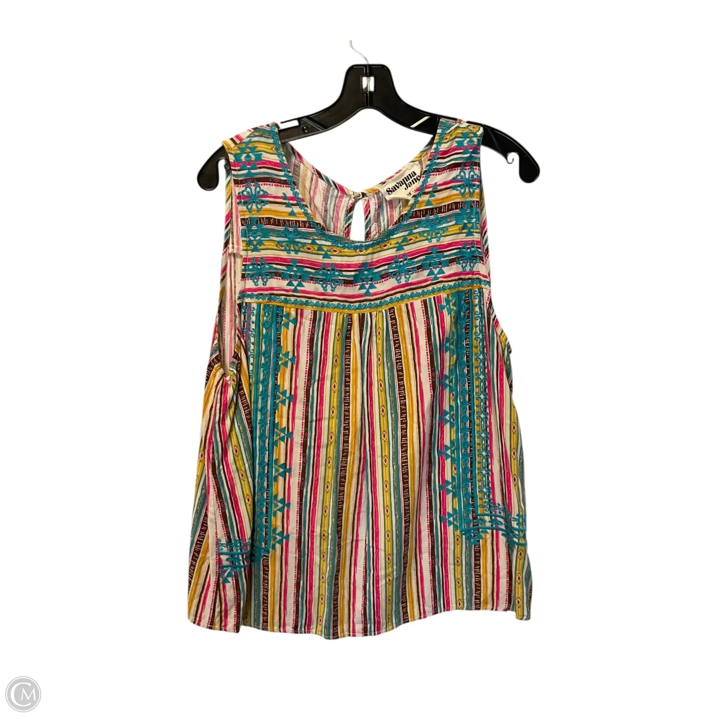 Top Sleeveless By Savanna Jane In Multi-colored, Size: 1x