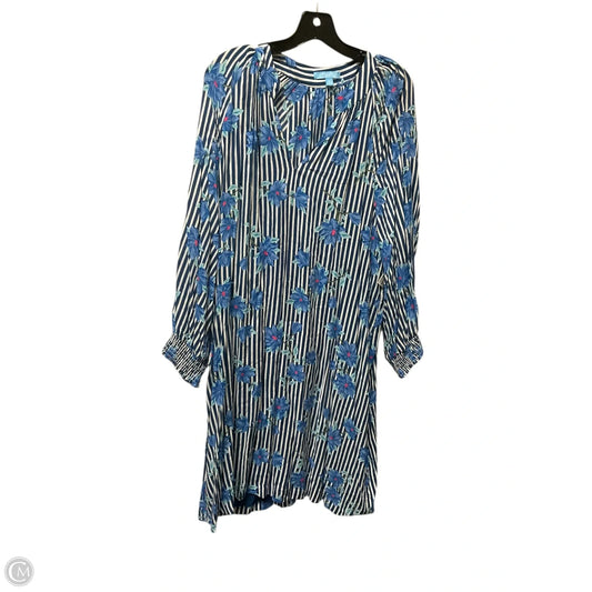 Dress Casual Midi By Draper James In Blue & White, Size: Xl