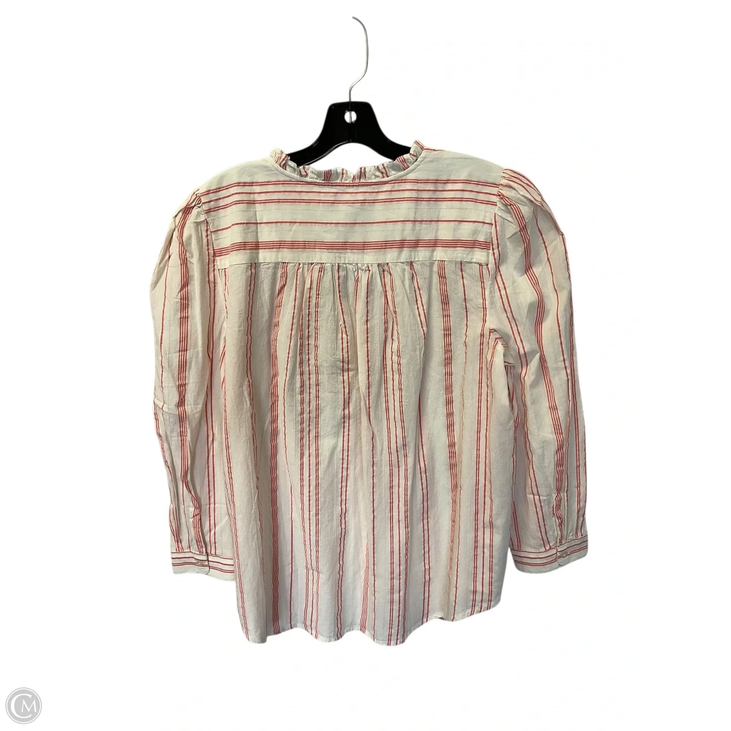 Top Long Sleeve By Loft In Red & Tan, Size: L
