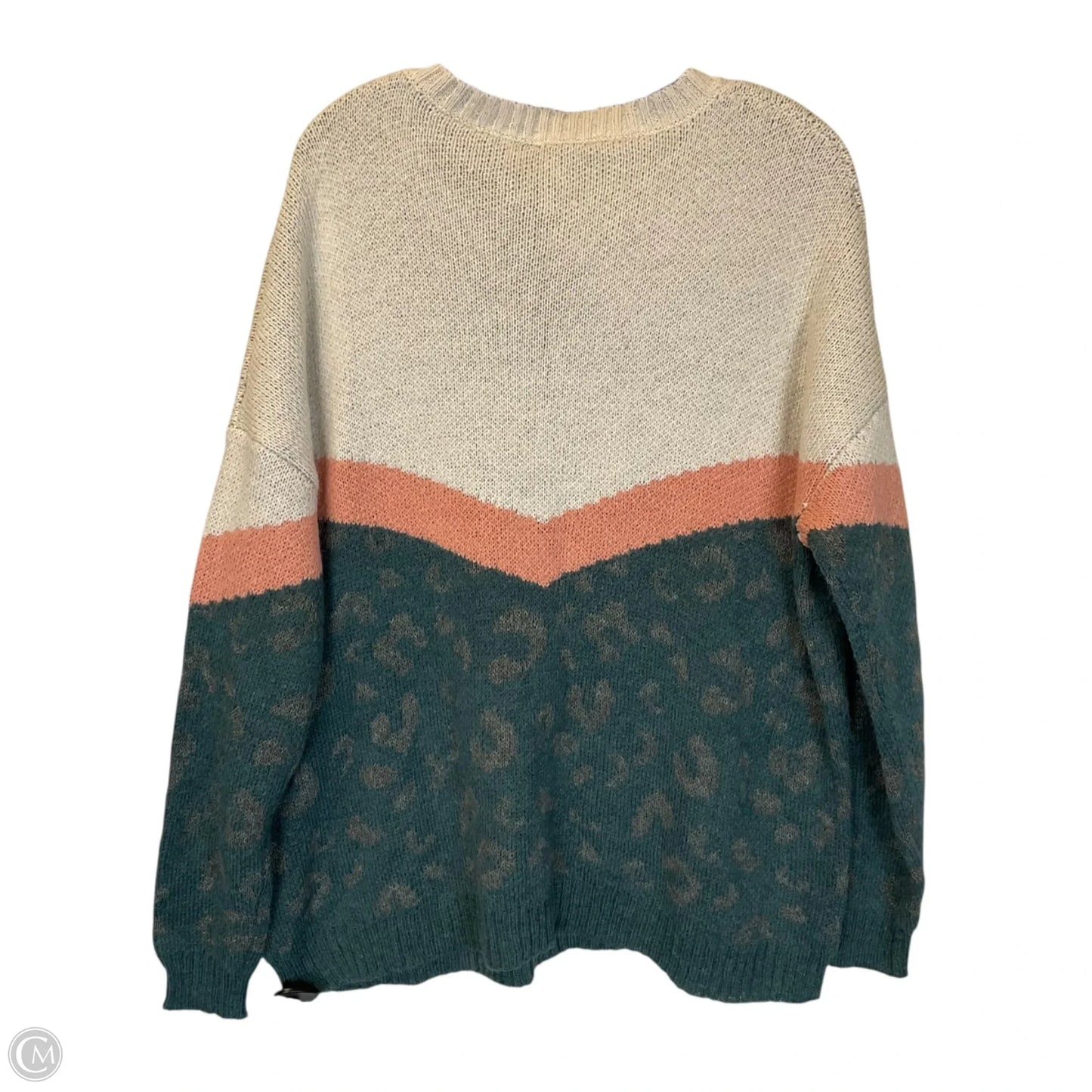 Sweater By Easel In Blue & Cream, Size: L