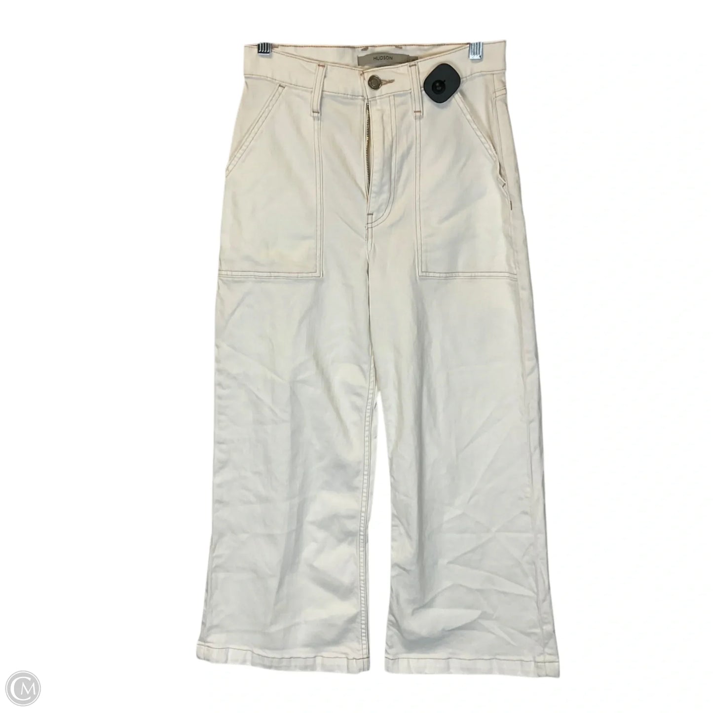 Jeans Wide Leg By Hudson In White Denim, Size: 2