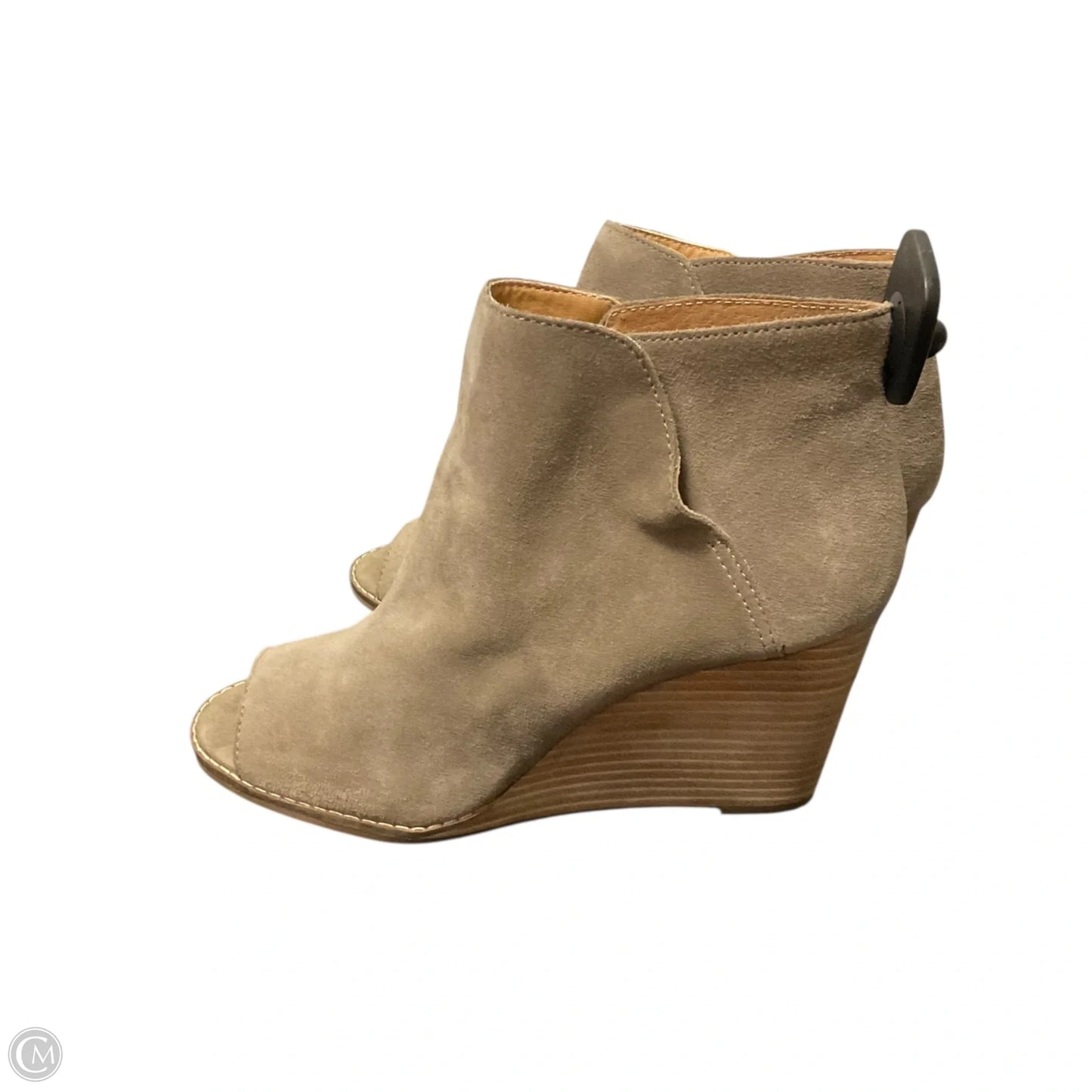 Sandals Heels Wedge By Lucky Brand In Grey, Size: 9.5