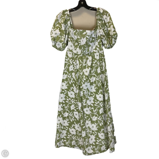 Dress Casual Maxi By Hudson In Green & White, Size: L