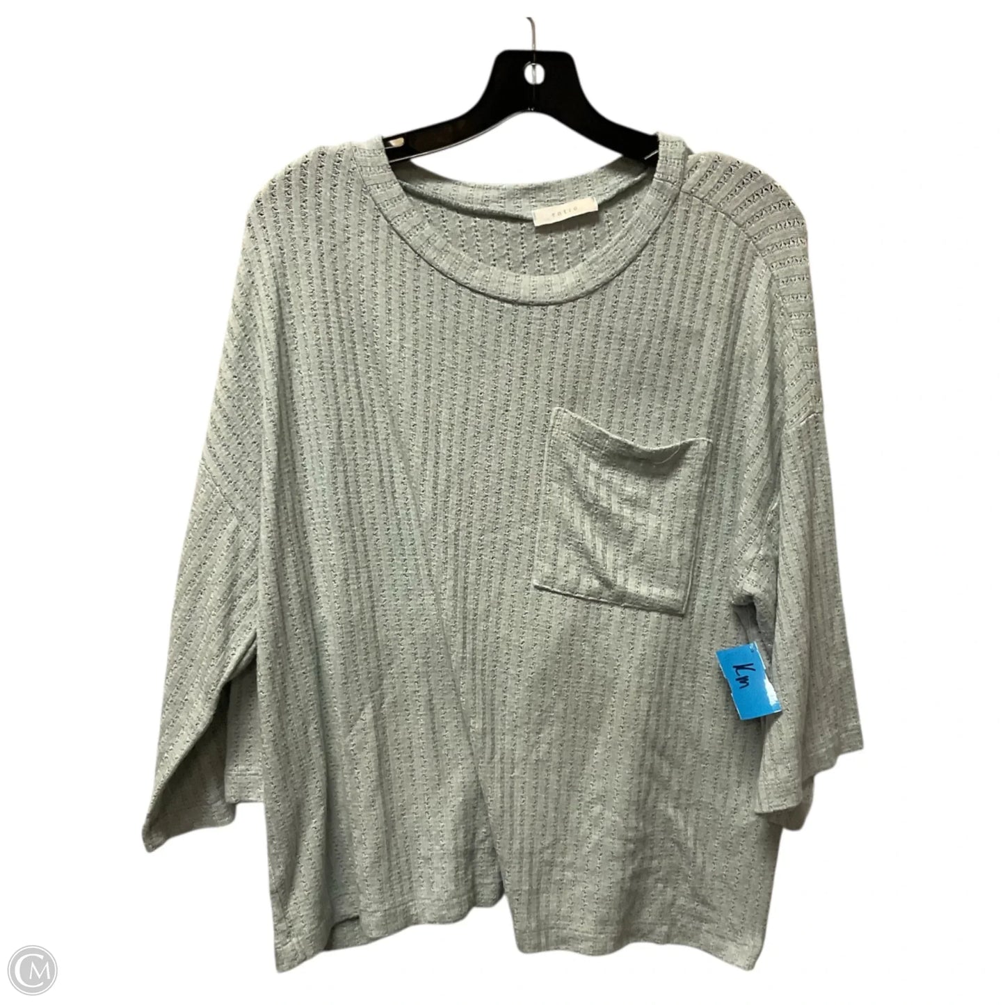 Top 3/4 Sleeve By Entro In Blue, Size: S