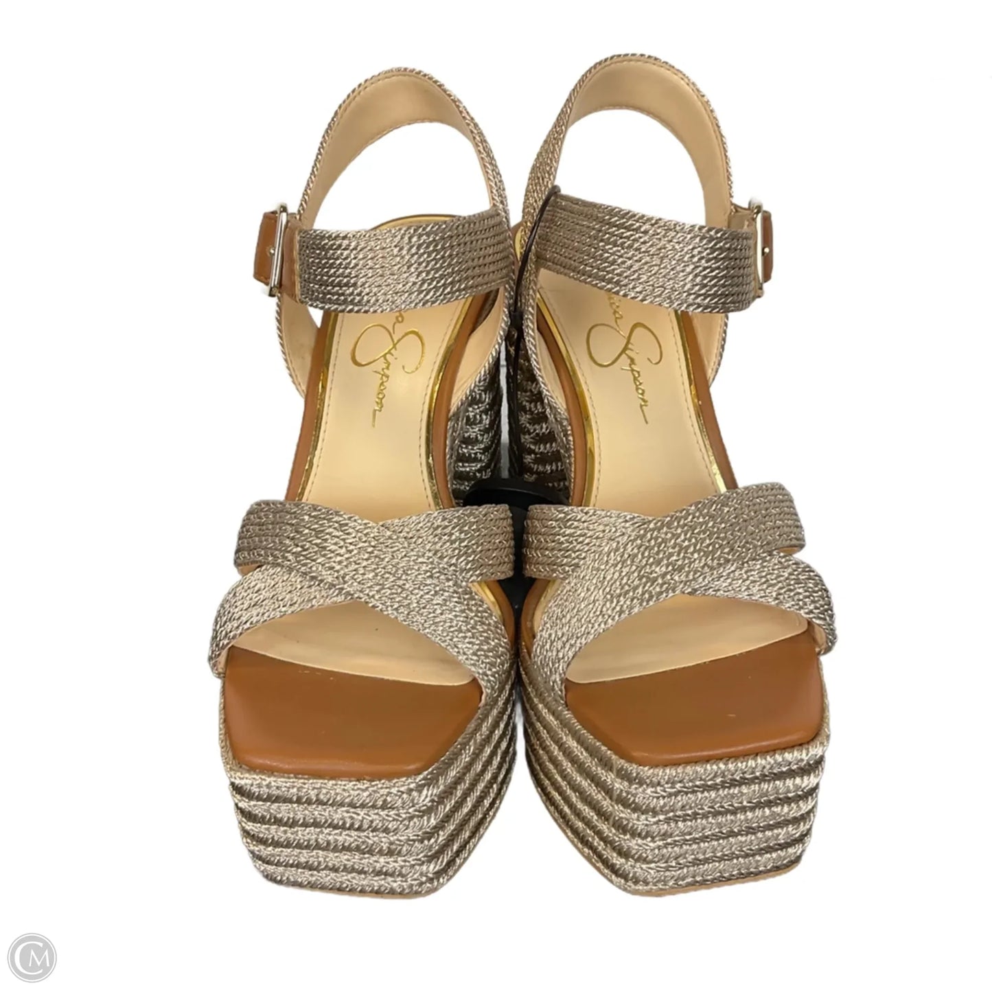 Sandals Heels Platform By Jessica Simpson In Bronze, Size: 7