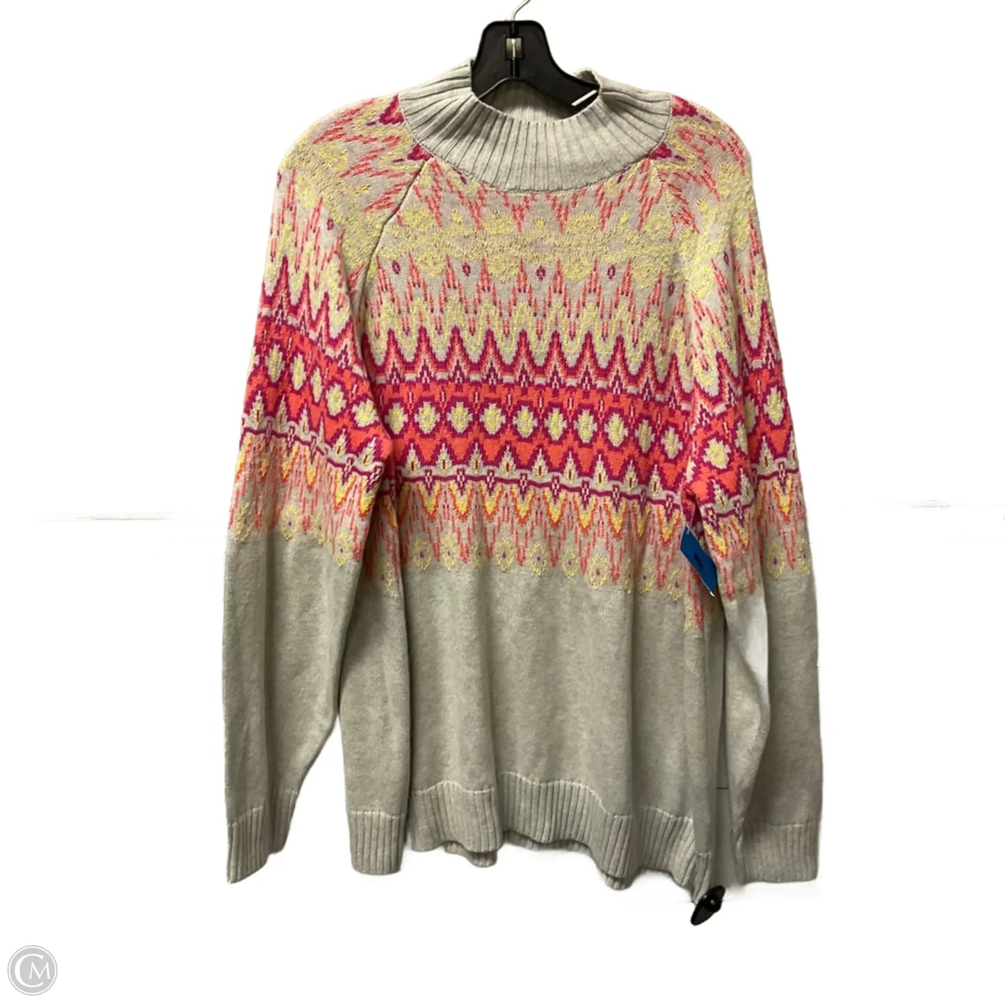 Sweater By Candace Cameron Bure In Pink & Yellow, Size: 1x