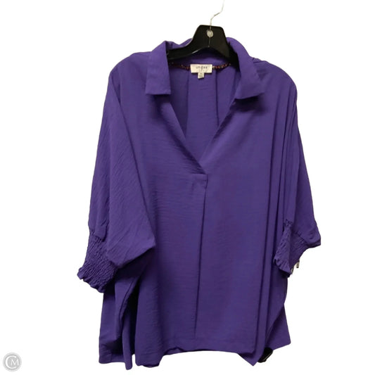 Top 3/4 Sleeve By Umgee In Purple, Size: M