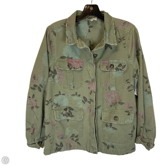 Jacket Denim By Lucky Brand In Green, Size: M