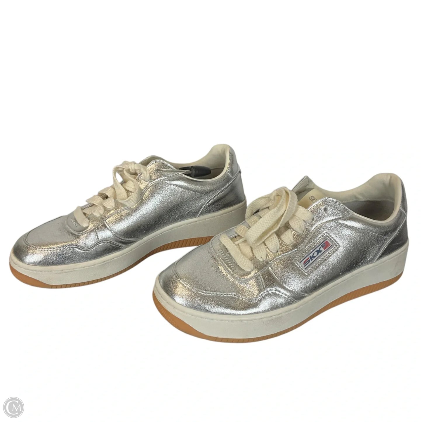 Shoes Athletic By Skechers In Silver, Size: 8.5