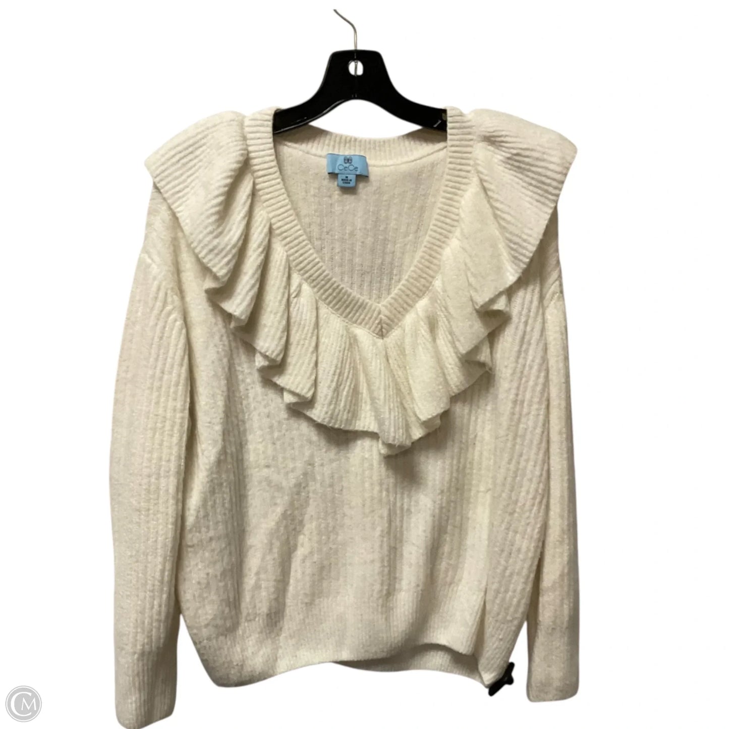 Sweater By Cece In White, Size: M