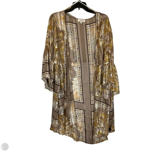 Kimono By Umgee In Brown & Yellow, Size: 1x