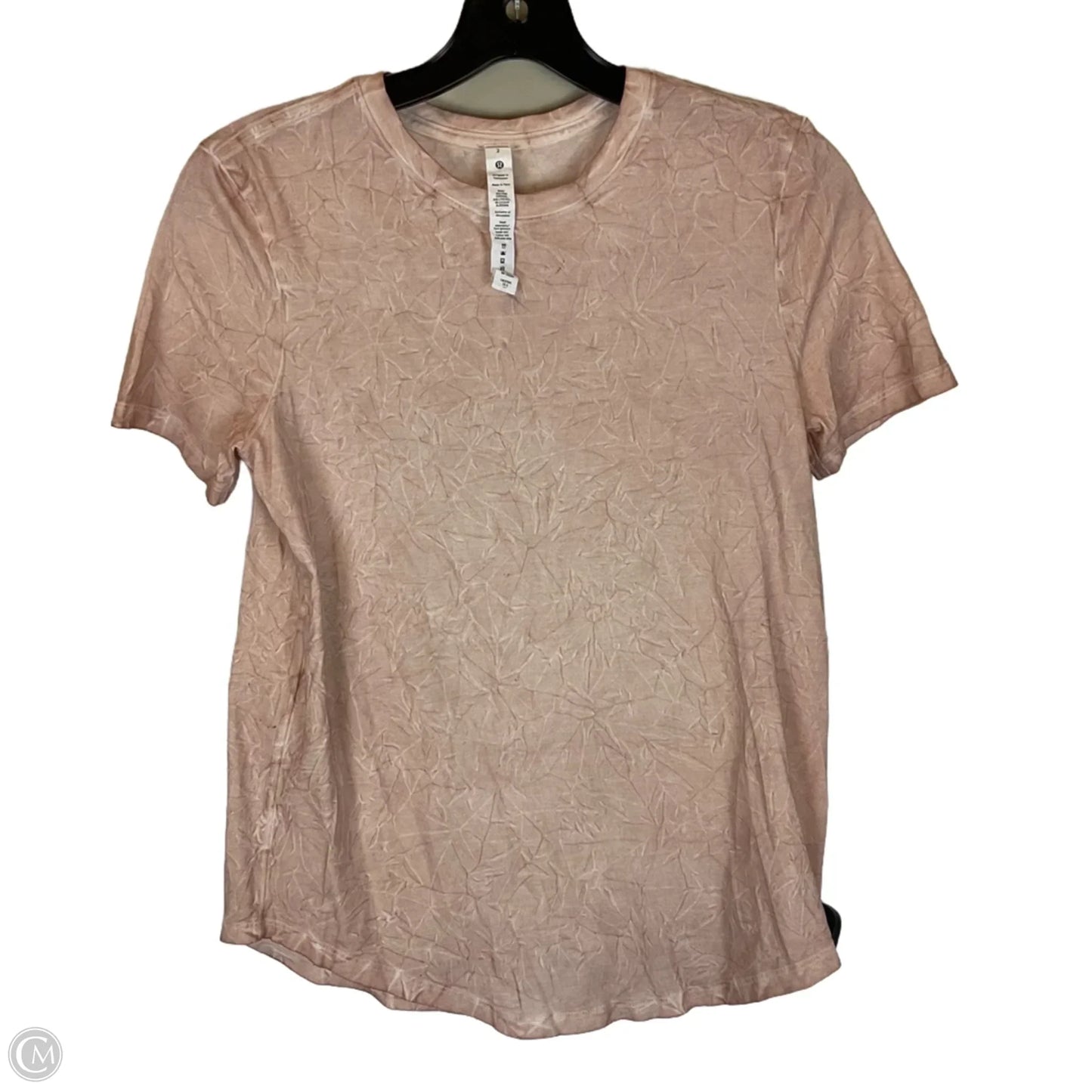 Athletic Top Short Sleeve By Lululemon In Pink, Size: 2