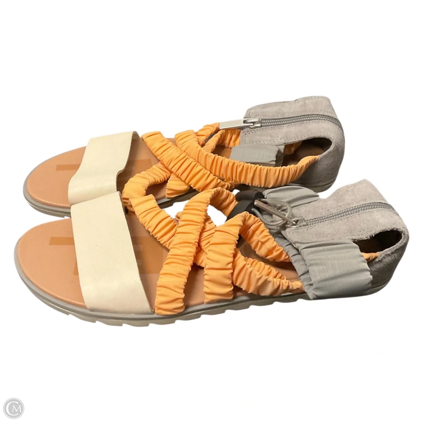 Sandals Flats By Sorel In Cream & Orange, Size: 9