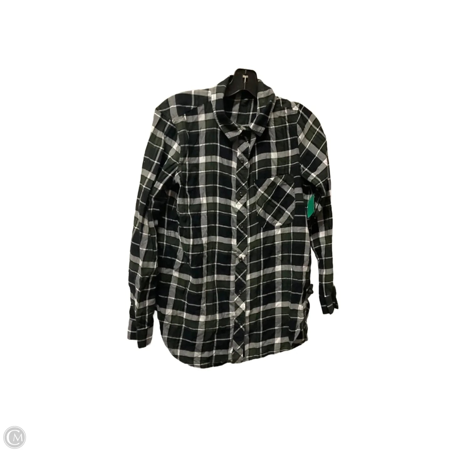 Top Long Sleeve By Athleta In Plaid Pattern, Size: S