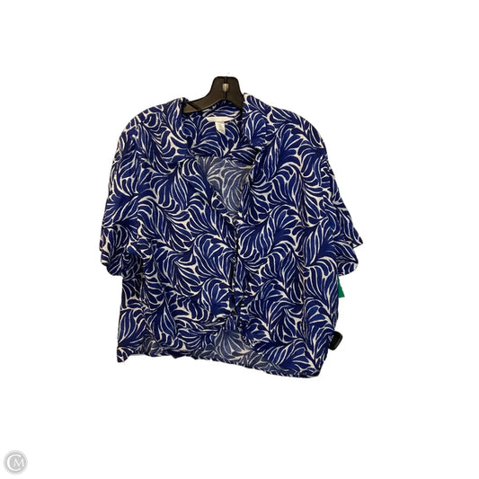 Top Short Sleeve By H&m In Blue & White, Size: Xl