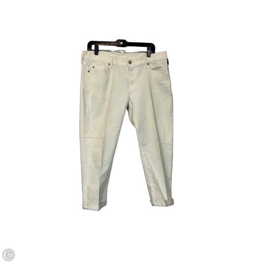 Jeans Cropped By 7 For All Mankind In Cream Denim, Size: 12
