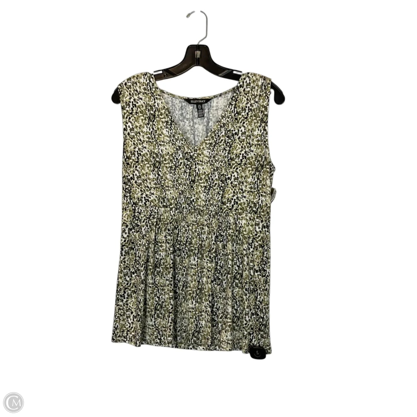 Top Sleeveless By Ellen Tracy In Black & Green, Size: S