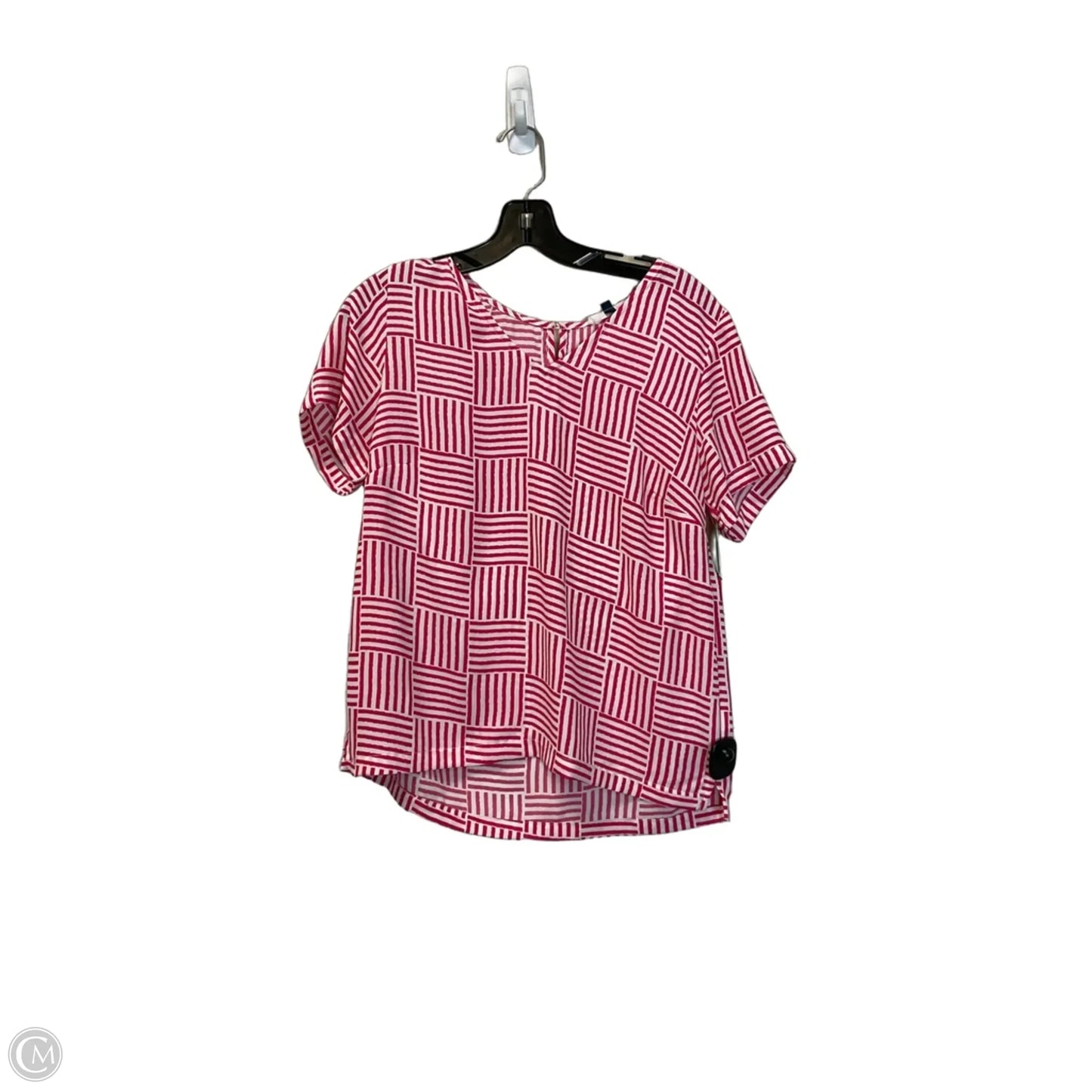 Top Short Sleeve By Michelle Mcdowell In Pink & White, Size: S