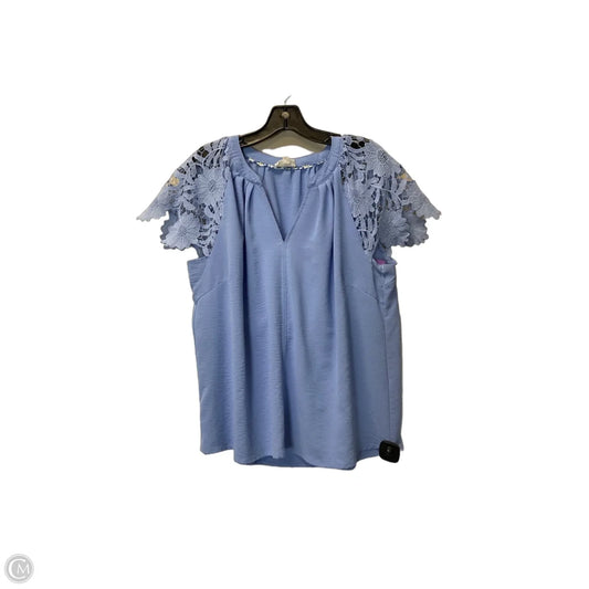 Top Short Sleeve By Umgee In Blue, Size: M
