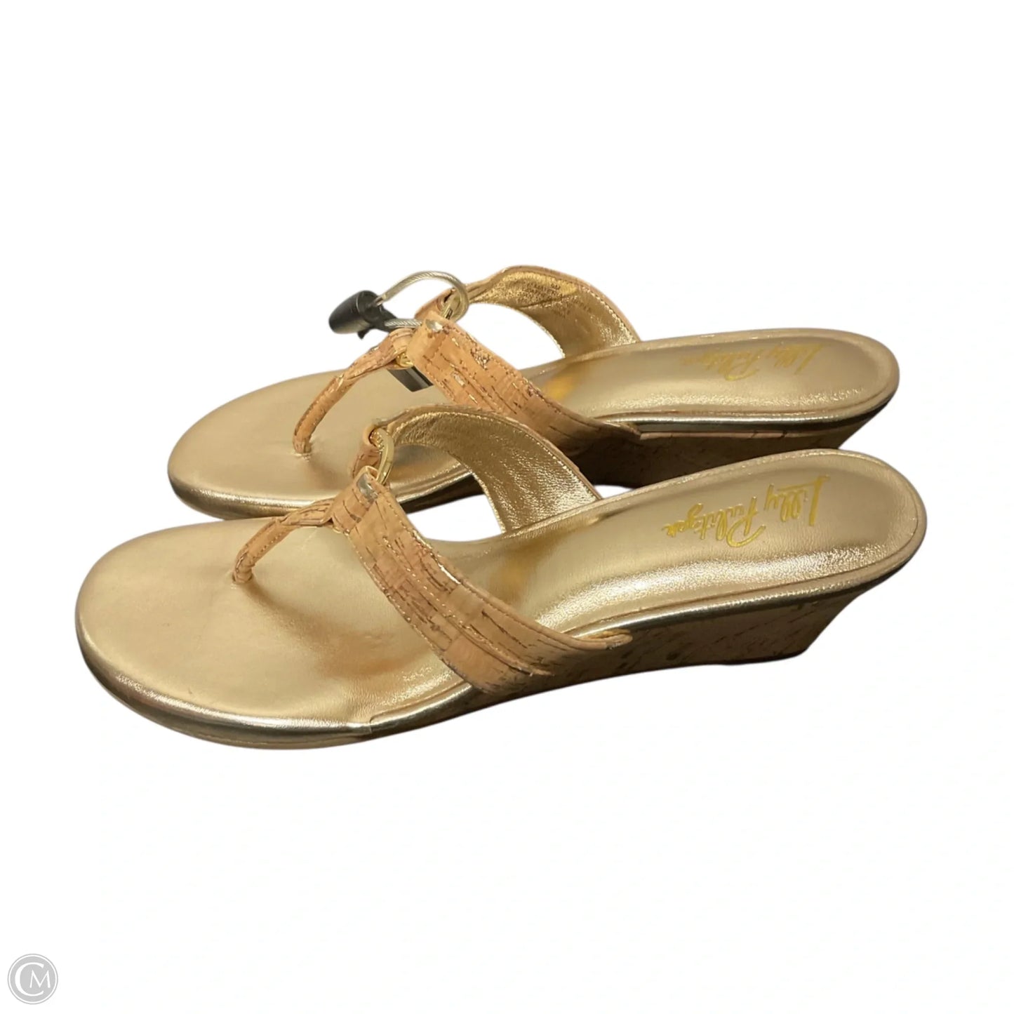 Sandals Designer By Lilly Pulitzer In Gold & Tan, Size: 9