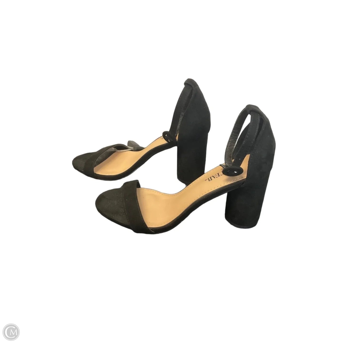 Sandals Heels Block By Just Fab In Black, Size: 7