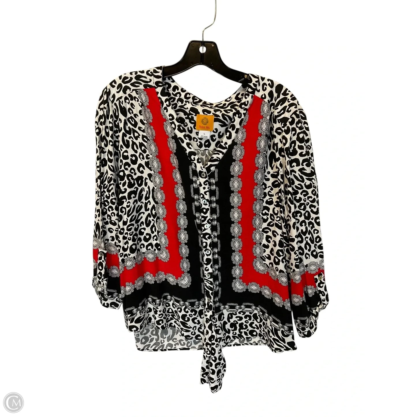 Top Long Sleeve By Ruby Rd In Black, Size: L