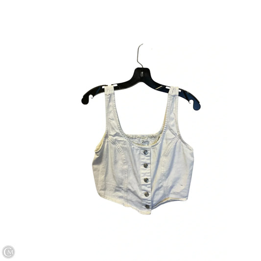 Top Sleeveless By Japna In White Denim, Size: M