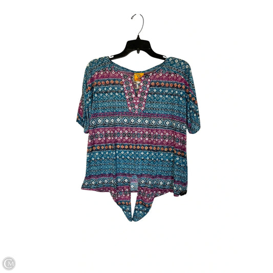 Top Short Sleeve Basic By Ruby Rd In Blue, Size: L